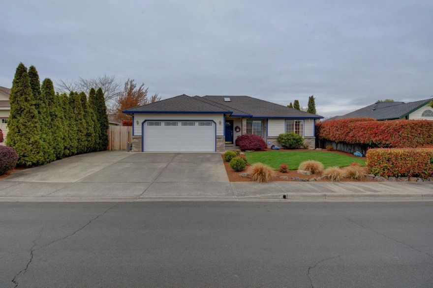 Built by Majestic Homes, this elegant and well maintained 3 BD / 2 BA home, offers a light and bright interior, vaulted ceilings, two skylights, and appealing split-floor plan - drawing the feel of the mountain views and designer landscaping indoors. Double kitchen windows overlook the very PRIVATE backyard with views of the Cascade Mountain Range, and extra large patio for outdoor patio living! Improvements include; Full professional landscape with newer automatic sprinkler system, Hot Water heater, 30-yr Roof, Anti-Microbial Furnace ducting, Electrical improvements, and double-sided steal and insulated garage door w/punch Security entry. Enough RV space for an additional vehicle, boat, or 20 ft trailer. Very nice South West neighborhood. Enjoy walking, biking, and close proximity to south-end shopping. This home reflects true pride of ownership and a great way to enjoy Southern Oregon, on a smaller scale.