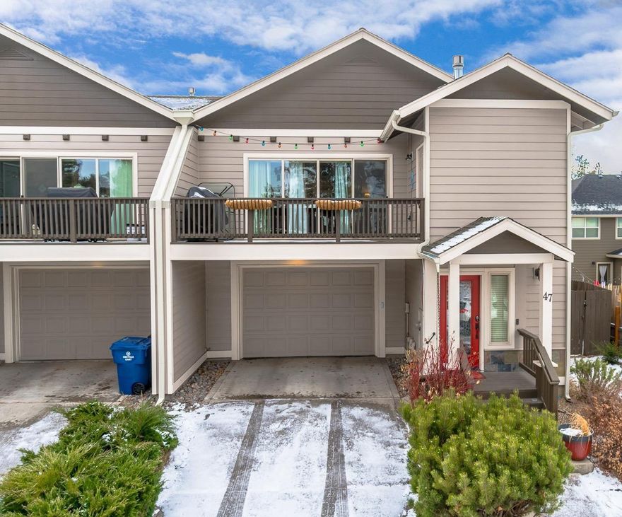 Immaculate Townhome in a secluded desirable area nestled above & walkable to the Old Mill District. Enjoy vaulted ceilings with ample light, large master suite on first level, recessed LED lighting, with a open floor plan. Upgrades in 2016 include interior & exterior paint, shower tub enclosures, laminate wood flooring, carpet, nest thermostat & A/C. Garage is an oversized single car, in depth and length, with room for bikes, skis, motorcycle etc. Fully fenced yard with sunning deck & xeriscaped low maintenance landscaping. Deck off of living room has a storage closet and natural gas stub for BBQ. Mt View from deck & bedroom. Walk to the many restaurants & shops. Enjoy the river views at the Old Mill District. Located in the SW even though Address says SE. Currently a Short Term Vacation Rental.