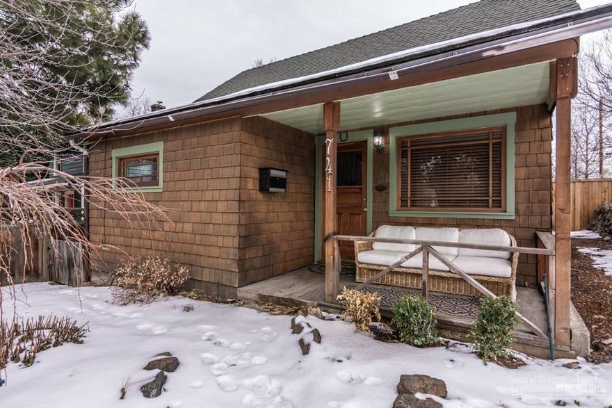 Remarkable opportunity to own a home in Bend Old Town Historic District! This adorable updated craftsman cottage is conveniently located and within walking distance to many of Bends main attractions, Downtown Bend, Old Mill District, Les Schwab Amphitheater, Restaurants, Box Factory, Market of Choice & Deschutes River trails & wave park! Front entrance welcomes you with a covered front porch & invites you into a cozy living room with a free standing gas stove, 10' ceilings, ceiling fans and crown molding. Enjoy a delightful kitchen with mahogany cabinets, eating bar & views of the charming tiered backyard & patios. Home has vinyl wood grain flooring throughout and all appliances are included. Corner lot boasts fenced backyard with privacy, irrigation system, landscaping & storage shed. A must see!