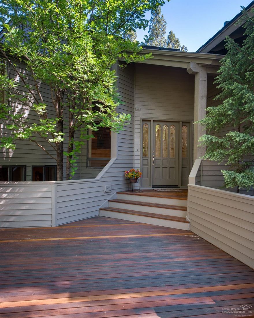 Spectacular Location with views of Deschutes River. This stunning one of a kind home will wow you at every turn. Great room features vaulted ceilings and wood burning fireplace with views out to the river. Open floor plan with great room, upper decks, dining area and gourmet kitchen that features high end stainless steel appliances and solid granite counter tops, Cherry wood cabinets and Red Birch hardwood floors. Master Suite features a beautiful marble encased gas fireplace with walk in and dual his/her closet space. Master bath enjoys heated flooring, marble counter tops and jetted tub for full relaxation experience. Cherry wood cabinets/doors throughout home. Downstairs bedrooms have river views. Special space for piano or desk. Large Den/office w/built in desk and cabinets and Red Birch floors. Upstairs sewing room has built in cabinets and tables, large space to let the creative juices flow. Extra large 4 car garage