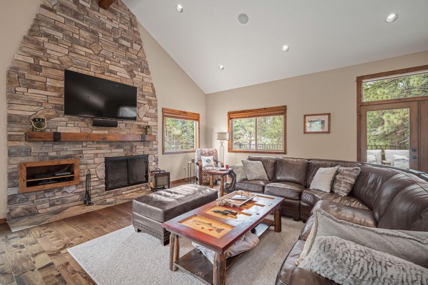 This custom Sunriver home is a hidden gem at the end of Three Iron Lane, offering private, panoramic views of the National Forest. Completely updated, this high mountain classic features a Great Room with hardwood floors, an updated kitchen with knotty alder cabinets and custom countertops, a floor-to-ceiling fireplace, and a large Primary suite with a spa-like bath. Enjoy custom wood-wrapped solid panel interior doors, spacious upper and lower decks, a hot tub, a bonus/family room, guest suites, and a three-car garage. 

The current owners have not rented it since prior to the 2016 remodel, making it a cherished spot for countless happy memories with friends and family. Sunriver, renowned for its world-class golf, fishing, mountain sports, and cycling, is one of the country's premier destination resorts. This home is ideal for full-time living, a second home, or an investment property. Experience the great outdoors right at your doorstep. Call today for a private showing.
