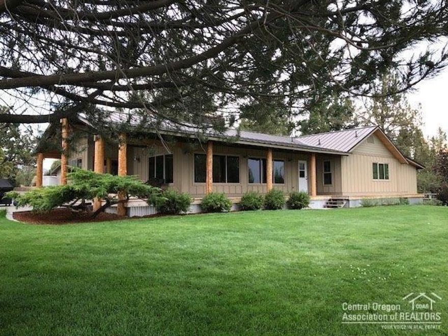 This is a must see property! Expansive Mountain Views from Mt Bachelor to Mt Jefferson. This property is surrounded by upscale homes and located next door to Brasada Ranch; almost 15 acres with Automatic underground sprinklers for 6.4 acres,a large pond with excellent bass fishing, extensive landscaping, covered deck & spacious patio for outside entertaining, 2 Huge Shops(room for 12 vehicles+) including an in-ground car lift, RV shop w/12' doors, too many recent upgrades to list; a few include granite counters, new carpet, newer furnace/heat pump, new triple pane windows, tile floors in Kitchen & baths with heated bathroom floor in the master bedroom, home shows like new! Round pen for the horses, loafing shed/shelter, miles of BLM across the street, and only 1 mile from the Equestrian Center at Brasada Ranch. If it's the details that matter most to you, this may be just what you have been searching for!