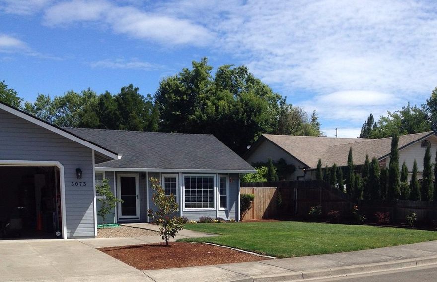 Fantastic East Medford home ready for new owners! Conveniently located and in highly desirable Lone Pine School District. The home has 3 bedrooms, 2 bathrooms and features an open kitchen dining/living room concept. Additionally, there is a living room (or den) off the of the entry, attached 2 car garage, large fenced back yard, and RV Parking with wide-opening fence. Home has been recently updated with new carpet, baseboard, paint, blinds, ceiling fans, fixtures and hot water heater. One year home warranty will be included.