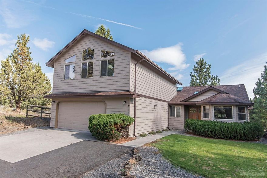 Two master suites and a 49' deep RV garage/shop on a very well laid out 4 acres in NW Bend. Granite, slab counters, updated cabinetry and Jenn-Air appliances in the kitchen. 4 bedrooms, 3 bathroom home delivers privacy and substantial living space while being close enough in for quick access to shopping and downtown. This property includes 1400 sq. ft. RV garage with 14' door. One master on each level, small office and flex space off the attached garage. Substantial entertaining deck directly off of the kitchen. Updates include a new roof and exterior paint as well as extensive wood finishes inside. Pride of ownership shines through in this second owner home.