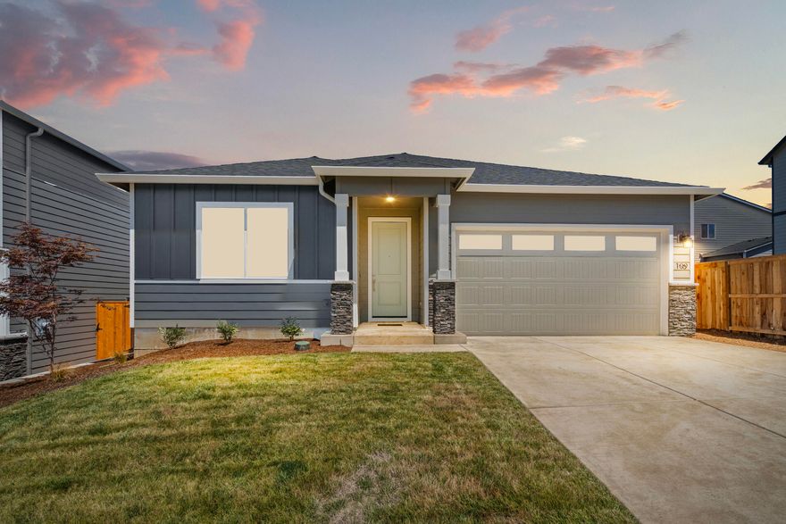 Move-in ready!! FINANCING INCENTIVES AVAILABLE!! Welcome to Quail Run. A beautiful community overlooking the Eagle Point Golf Course with views of the Table Rocks and surrounding mountains!! Home offers 1594 sqft of living space all on one level! This cozy layout features an inviting open great room, a dining nook, and a well-designed kitchen space - perfect for hosting gatherings with friends and family. The heart of this home is the welcoming vaulted great room, creating a space to entertain or unwind on cozy nights. Abundant natural light pours in through the surrounding windows, enhancing the warmth and openness of the living area.