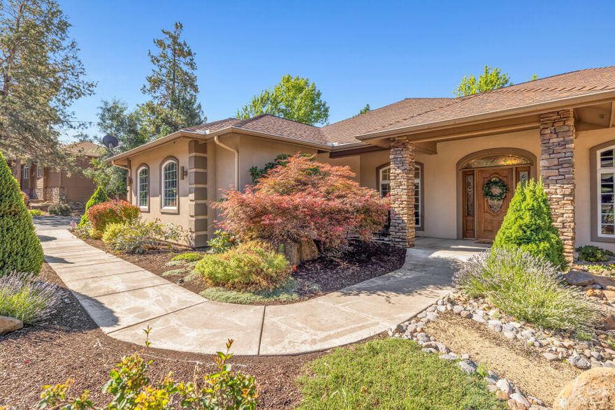 Resort-style living awaits at this beautifully updated single-level home in Running Y Ranch. Set on nearly half an acre, it features an open floor plan with tall ceilings, abundant natural light, and a recently updated kitchen that flows into a spacious living area with fireplace. A rare layout offers TWO private primary suites, each with its own bath, plus a dedicated sauna for relaxation and wellness. Enjoy mature landscaping, walking paths, and peaceful natural surroundings. The oversized 3-car garage provides ample storage. As a resident of Running Y, you'll have access to exceptional amenities including a fitness center, pool, golf, dining, and more. Perfect as a full-time residence or serene retreat, this home combines comfort, privacy, and luxury in one of Southern Oregon's most desirable communities.