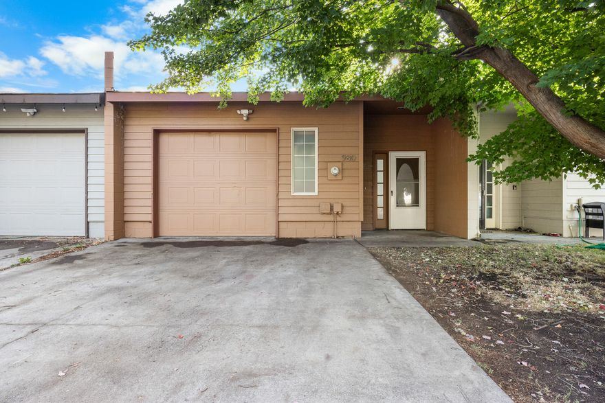 This 2-bedroom, 1.5-bath SE Bend home is all about light, lifestyle, and low-maintenance comfort. Big morning windows fill the upstairs with sunshine, where updated finishes and organized closet systems make daily living easy. The kitchen features quartz countertops, stainless steel appliances, and modern cabinetry, while durable laminate and tile flooring keep things simple. A nearly new washer and dryer are included. Step out back to your own 500 sq ft porcelain-paver patio with a stylish privacy fence — the perfect work-from-home retreat or space to entertain. New windows improve efficiency and comfort, and a single-car garage plus extra storage round out the smart design. With a $50/month HOA and an up-and-coming neighborhood that keeps getting better with new businesses and road improvements each year, you'll love being just a short ride to the Old Mill District or downtown Bend.