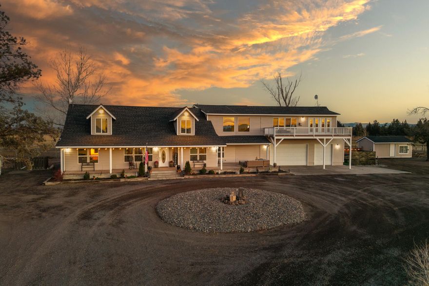 Experience true Central Oregon ranch living on this exceptional 36 Acre equestrian/cattle ranch with 26.5 acres water rights w/established pastures, fenced & cross fenced, irrigated, indoor/outdoor arenas, pole barn w/turnouts & pasture rotation options. Bordering Badlands Wilderness w/45 sq miles of riding & cascade mountain views,make this a RANCHERS DREAM!Custom home offers the warmth of wood,generous living spaces & centrally located kitchen & family room as the heart of the home. 2 primary suites(1 on main & 1 up w/private entry & balcony)2 addtl beds & baths.Office, bonus game room & HUGE utility room for active ranch lifestyle make this a perfect home for entertaining & settling into the ranch lifestyle.Professional barn with (18)12x14 stalls w/runs,heated water,wash area. kitchen & tack room. Indoor arena 80x132 w/private apartment ,2nd laundry & bathroom.Outdoor arena180x350,lined pond,2 RV hookups & room for toys!Too much to list...Schedule a private tour today!