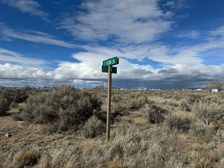 1.03 Acres, Christmas Valley ~ A very nice corner parcel with community water, power, phone, and fiber optics all at the property-road edge. Very scenic and beautiful unobstructed mountain views. Less than 5 minutes into town. This parcel is over a full acre and only has a light brush cover. The lot is fairly level and is waiting for your ideas and development. Great location for a home. Sought after area with wonderful easy access from two roads. Perfect for your pull-through or toy hauler.