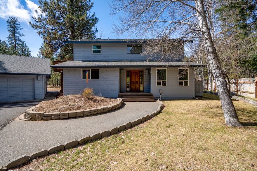Nestled on over half an acre in a quiet cul-de-sac, this home borders the Deschutes Trout Creek Conservation Area, offering privacy and nature at your doorstep. The three-bedroom, three-bathroom layout offers vaulted ceilings and a seamless blend of comfort and functionality.
The primary suite boasts a private second-story deck for a perfect outdoor retreat. With a two-car garage and a dedicated RV/boat garage which could also be used as a workshop, there is ample space for all your gear for outdoor adventures. The home includes a 20KW Kohler generator, gas fire stove, heat pump water heater, and new stainless steel appliances.
Located in the highly sought after Tollgate community with a saltwater pool, tennis/pickleball courts, basketball and volleyball courts, a recreational hall, BBQ area, paved walking paths, and trail access.
Don't miss this incredible opportunity! The reduced price reflects a discount for the buyer's potential upgrades to the upstairs area.