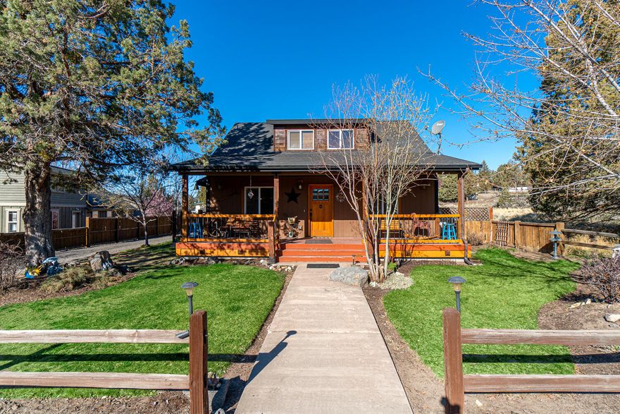 Rustic style home w/ covered front porch & views of the meadow in Ochoco West subdivision. Open floorplan layout w/ spacious living area, hardwood floors, & breakfast bar. Kitchen features tile floors, granite tile counters, & beautiful natural cabinetry w/ formal dining room adjacent to the kitchen. Oversized primary bedroom ftrs carpet w/ a sitting area or office space w/ hardwood flooring. All other bedrooms are large w/ carpet & ftr their own unique built-ins. Large upper bonus room opens up to a balcony area via double doors. Upstairs hallway uniquely ftr built in office space & sky lights for natural lighting throughout. Paver patio along the side of the home has the perfect barbeque area. Gravel drive w/ plenty of space for your RV or Boat. Extra storage plus a large gated & fenced ]backyard. Just NW of Prineville. Enjoy all the inviting amenities Ochoco West has to offer; including a clubhouse, swimming pool, horse stables, rifle ranges, and fishing. Water on Huston.
