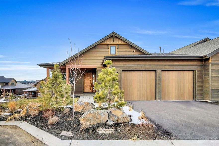 Mountainside Townhome at Tripleknot in Tetherow. Magnificent Cascade Mountain Range views from nearly every window. The Skyline floor plan boasts 4,141 Sq. Ft. with a custom gourmet kitchen, spacious great room, luxurious master suite and office/den on the main floor, plus 3 additional bedroom, 3.5 baths and bonus room downstairs. Upgraded throughout with unique designer finishes you wont see anywhere else. Call today for a list of upgrades. Golf, Mt Bachelor, The Deschutes River, Schools, Shops, and more!