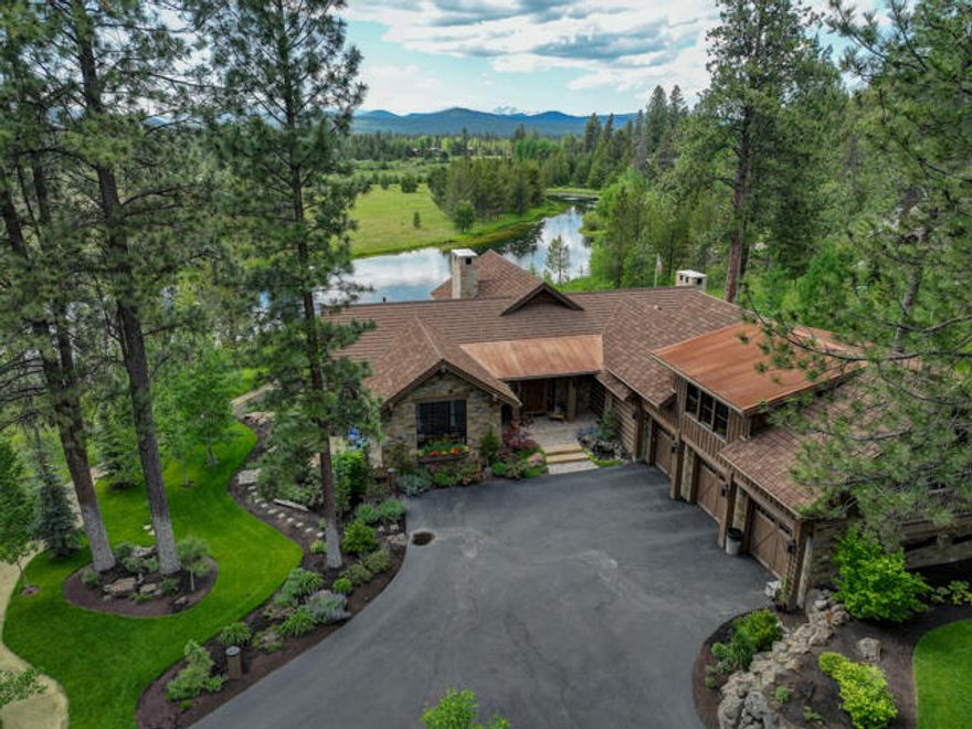 From the morning light on Mt Bachelor to the evening sun on Rainbow Lake, welcome home.  2017 built Jerry Locati Designed custom home built by Sunridge Construction home on 1.59 acres has impeccable attention to detail & outstanding finishes throughout. Lake front w/ full Mt Bachelor views.  The home boasts a gourmet chef's kitchen complete w/ white homed oak cabinetry, an expansive stainless-steel island, a 250-bottle cooled wine cellar, expansive main level primary master retreat w/ show stopping fireplace, spa-like bathroom w/ radiant heated floors, large walk-in shower & modern soaking tub. Multiple outdoor spaces & an outdoor fireplace. Three additional 3-bedroom suites complete the home. 1175 sq ft heated garage w/ dog bath & more.  Located in the gated community of Vandevert Ranch w/ only 20 custom homes sites just 30 minutes from Mt Bachelor. Enjoy fly fishing on 1.5 miles of the Deschutes River. There are walking trails throughout and a horse stable to keep your own horses.