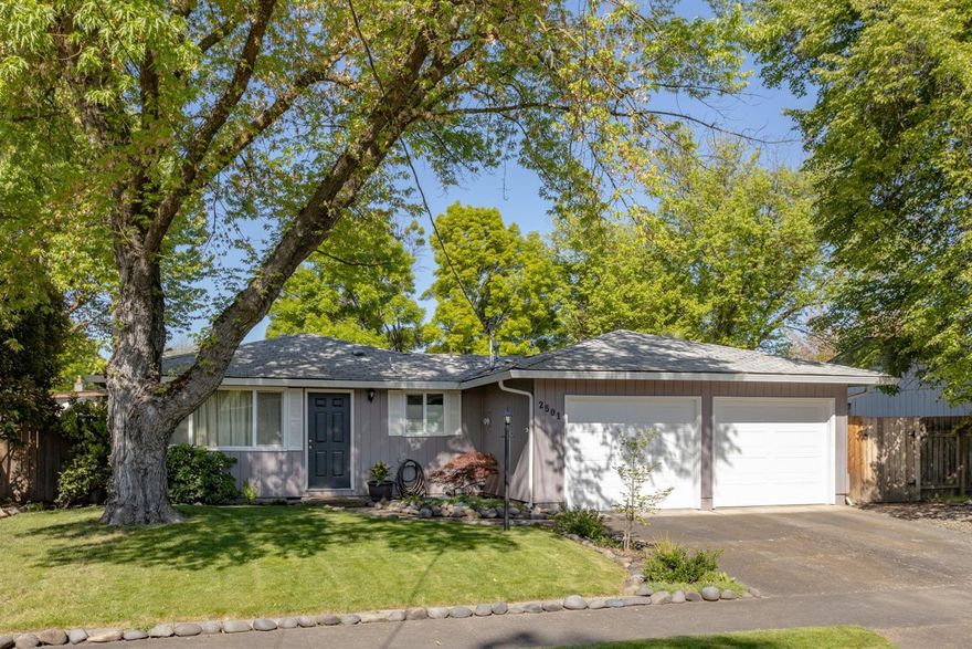 This 3 bed, 2 bath East Medford charmer is turn-key and priced to sell! Perhaps the best value on the market today, this great home has been meticulously cared for inside and out. With large shade trees and mature plantings, the curb appeal is obvious from the moment you park the car. The home is light and bright with a freshly updated kitchen including new range oven, painted cabinets and new hardware. 2 full baths can be hard to find in this price range but this home has them and both are tastefully updated. Extras include newer light fixtures, vinyl windows, gutters, garage doors and certified fireplace insert with brick surround. The backyard is private and enjoyable with an oversize patio (new), garden bed, shed and beautiful plantings. It's the perfect place to relax, or let the kids and pets run. As an added bonus, this sale includes a 1 year Value Plus Home Warranty. Hurry to tour this great home, it won't last long!