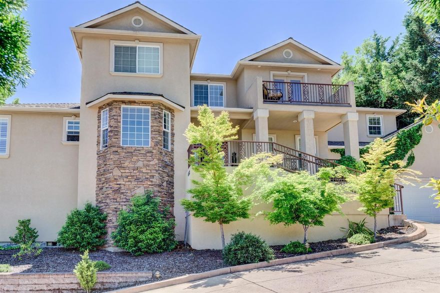 Wonderful East Medford home in Crystal Heights, quiet hillside cul-de-sac, amazing views of RoxyAnn from front decks, as well as from the back poolside patio, this 4 BR/2.5 BA, 3602 sq ft home is loaded with custom features. The main floor has an open floor plan, 30 ft LR ceilings, natural light, gas FP, large DR with view, office, laundry room, half bath, private master suite, ceiling fan, gas FP, large jacuzzi tub, walk-in shower, two closets & french doors to the patio. Upstairs has 3 BR's, 1 full bath, balcony, game/theater room and study area. A park like backyard is terraced with stucco and stacked walls, grass on three levels, top deck gas fire pit above pool, 4 ft jumping wall, large middle deck for dining poolside, bottom level with built in spa. Custom textured & stained concrete, piped for gas BBQ. There is custom granite throughout, rough hewn wood floors, stone tile and carpet flooring, a wine cellar, 3 car garage, large under house storage, dual climate + so much more!!