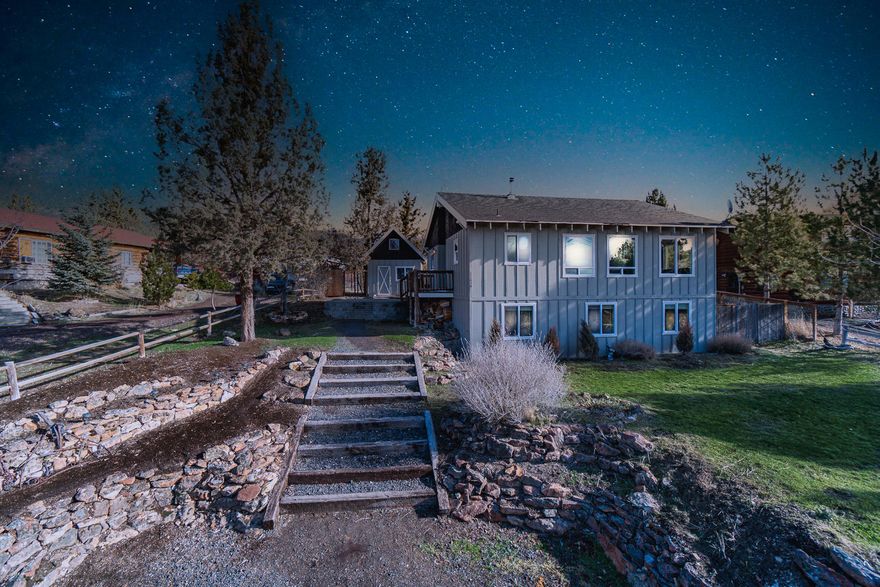 The smell of fresh paint & new beginnings! Over 2,100 sf of living space w/ 4 bedrooms & 2 full baths PLUS a huge bonus room to call your own. Just painted both inside & out & ready for new owners. Open floor plan w/cozy wood burning fire place, spacious kitchen w/Stainless Steel appliances & plenty of storage. Huge pantry, tons of windows in the living & dining areas where you're sure to enjoy the view of the valley below & mountains beyond. Main level Mstr bedroom w/walk in closet & additional guest room/office on main floor.  Down stairs is the bonus/media room complete w/a bar & extra storage. Find 2 more bedrooms, full bath & oversized laundry & mud room w/space for extra fridges/freezers. Back yard is fenced w/a storage building. Just NW of Prineville, nestled in the foothills w/miles of trails out your back door. This community offers a fishing lake, pool, club house, stables, private shooting range & much more. Bordering BLM, the possibilities are endless!