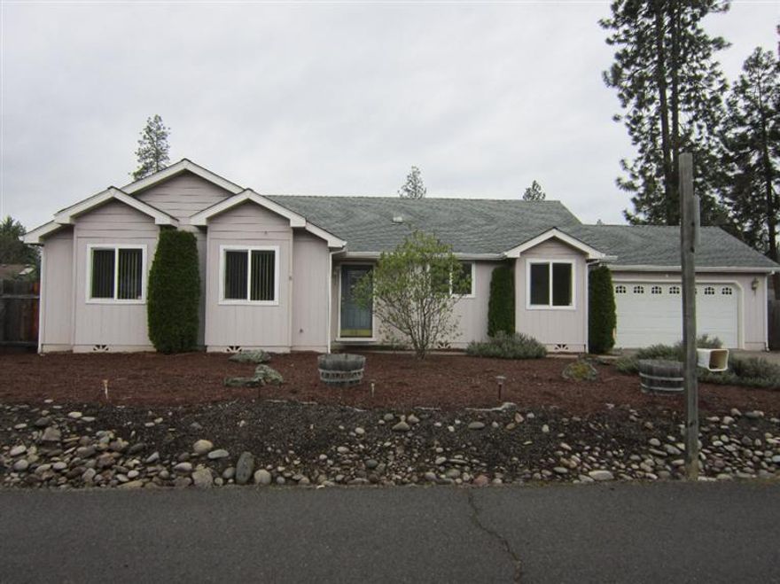 Immaculate home in quiet neighborhood. Built in 2003 with 3-bedrooms, 2-bathrooms and 1,477 square feet. Kitchen features include oak cabinets, breakfast nook, vaulted ceiling and all appliances are included. Living room is open to dining area which is vaulted with plant shelf and has slider to the backyard. Master bedroom with walk-in closet and slider that opens onto the patio in the backyard. Master bath has double sink vanity. Laundry room off of kitchen with oak cabinets and washer/dryer. Backyard is beautiful and was professionally landscaped, includes a patio and has a pergola for shade over the patio; great place for summer BBQ's. 2-Car attached finished garage. RV parking so, bring your toys.