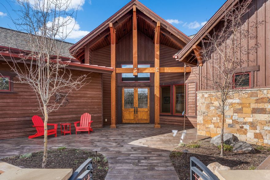 Beautiful custom 1 level home in Central Oregon's premier gated resort, Brasada Ranch with golf course, multiple outdoor & indoor pools , fitness center, pickle ball, tennis courts ,horse stables, restaurant & event center. Open floor plan w/ vaulted ceilings,19th century wood beams, English oak hardwood floors, floor to ceiling stone hearth fireplace with rustic wood mantle. Chef's kitchen with lighted knotty pine cabinetry, double islands, slab granite counters, high end stainless appliances, 6 burner gas cooktop, double ovens, built in microwave plus huge walk in pantry. Many large westerly facing windows offer amazing views of the beautiful Cascade Mountains. Luxury primary bedroom suite with 2 additional bedroom suites with w/i closets, partially covered patio's that wrap around the back side of the home. Features large entertaining spaces with covered outdoor kitchen to watch the stunning sunsets. Beautifully landscaped-irrigated front + back. Absolutely Stunning propert