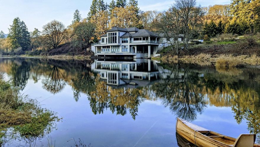 Hidden Lake Ranch is a premier lakefront compound w/238 private AC adjacent to Willamette Valley Vineyards. The stunning primary residence w/20' floor-to-ceiling windows, & over 5,000 sqft of lakeside decks gives one the sensation of floating on your private lake. This magnificent property consists of 1 lakeside Apt Air B&B, 1 large farm home Air B&B, 1 separate office, Cottage Rental, multiple farm buildings, pastures, 110 AC farmable Nekia soils w/ 80 AC water rights & 100AC timber. Rare find!