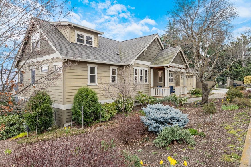 Stunning craftsman styled home with spectacular valley and mountain views. Open floor plan which includes a living room with a gas fireplace, office, kitchen, dining area, primary suite and an outdoor deck. The gourmet kitchen has top-of-the-line appliances, wonderful cabinetry with soft close drawers, large walk-in pantry and a breakfast bar. Gracious primary suite with valley views, a luxurious spa styled bathroom with a walk-in open stone shower, heated floors and large closet with built ins. Lower area has 3 additional bedrooms or 2 bedrooms and a hobby room. The top floor has a wonderfully warm office/den or TV room with great views of the valley. The outdoor deck can be enclosed with motorized screens and has an outdoor heater plus a mounted television creates an extra outdoor living space. A gardeners dream area with raised beds and the beautiful waterfall and Koi pond. This is a wonderful home for entertaining.
This home will truly bring a Zen moment into your life.