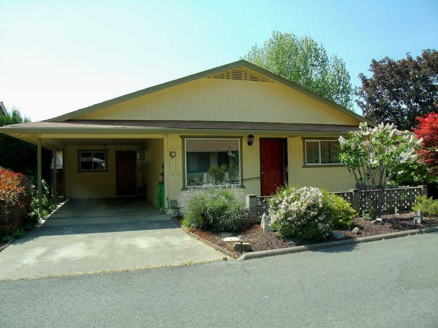 One Seller has an active real estate license in the state of Oregon. This is a 55+ community with CC&Rs and HOA. HOA fees of $102/month include water, sewer, use of clubhouse and pool, RV parking area and common areas. This is one of the few homes in this development with two bathrooms. Owner will consider carrying loan in first position with adequate credit & down payment. Home has indoor laundry area, attached mini hobby and mini shop rooms. Home has been a rental for years, now vacant, but had monthly rent of $850.