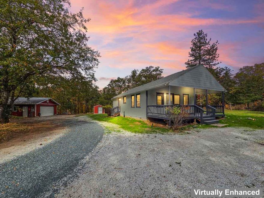 Cute, Cozy and tucked back away from the road with opportunities for a farm or horse ranch on 9.12 usable acres. With a seasonal creek and pond. Mulitple heavy duty buildings some set up with power. Recent Well log came in at 7.3 GPM. Well built 2 Car Detached Garage. 2 Generac generators, one for the farm portion and 1 for the home. Chalet Frame Constuction 2 Bedroom old style Charm, with a Laundry room, breakfast area and Great room, original hardwood floors throughout. Water storage tanks for farming and secondary power source. Great usable fenced property for livestock, horses, goats, chickens etc. May be subdevidable, check with the County Planning Department. This property should qualify for all types of financing. Nearby Shopping in Grants Pass, with Medical Care/Hospitals. Not far from parks. lakes and rivers nearby. Hiking, biking, swimming, fishing, peace and quiet.  Possible Owner Financing. Buyer to perform due diligence as to uses and conditions