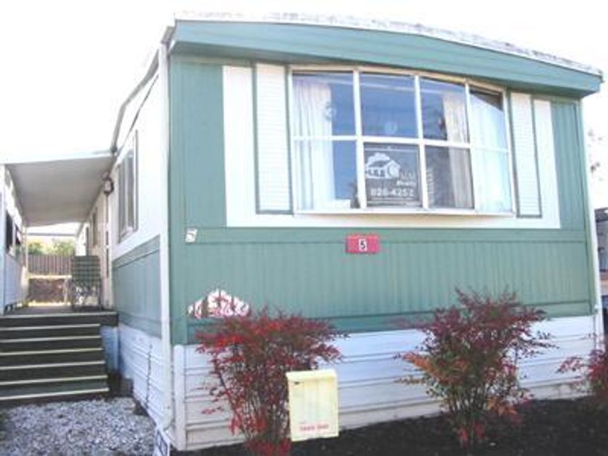 Very nice 2 bedroom 1 bath home in the Oak Hill Mobile Estates 55+ park. Space rent is $305 a month and includes water and rubbish. Home is move in ready and has been re-leveled, has Super Seal roof, garden/Tool shed, extra metal shed and large covered front deck. This nicely treed older park in Eagle Point is clean, neat and quiet. This Estate sale will include Refrigerator, Range/Oven, washer and dryer. Home is being sold as is. Motivated seller will look at all reasonable offers and has made home available for immediate occupancy.