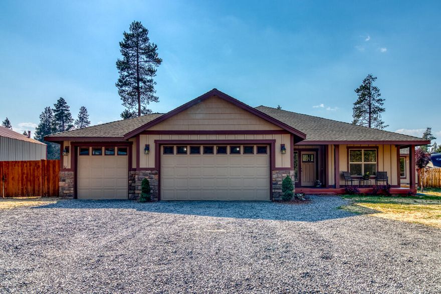 Pretty home just outside of Sunriver in Oregon Water Wonderland, offers nearly an acre of quiet and private living. The property backs to a creek and has Deschutes River access just down the street. All main level living with hardwood floors, high efficiency central A/C, gas fireplace, two en suites, and a 3 car garage. Smart home features, Samsung stainless steel appliances, and a large deck with a newer hot tub. The property is fully fenced and has two double side gates allowing for easy RV and boat storage. Newer 12x25 shop on property.