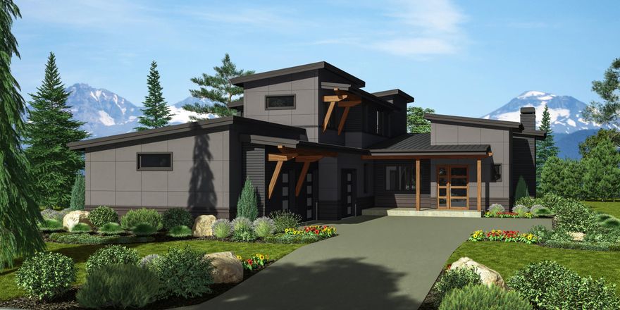 High desert landscape, Cascade Mountain views and the big Bend sky are just a few natural elements to be enjoyed from back of this new NW Modern home in Tartan Druim on lot 255. Situated on just over a half acre, this 3,466 sf home features a main level master suite, study, and two additional upstairs en-suites plus loft/media room. Features include exposed beams, custom cabinetry, rich woods, solid surfaces, designer tile, high end appliances, built in fridge, A/C and 3 car garage. Set in Tetherow & bordering the Deschutes National Forest, Tartan Druim offers direct access to Phil's Trail & is conveniently located on Bend's West side. The neighborhood park, Tartan Place, features 3 acres of grass, bocce ball courts, firepit, and more.