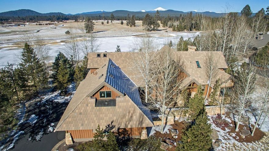 Spectacular golf and mountain views, expansive meadows, and meandering rivers await at this premier Crosswater residence. Nestled on a full acre amongst mature ponderosa and aspen trees, this regal Sun Forest estate offers 3 bedrooms, 3.5 bathrooms, abundant office and bonus room in over 4800 square feet of living space. Timeless design showcases the finest Pacific Northwest architectural style that celebrates the majestic setting of this private residence. This is the intersection of lifestyle and luxury!