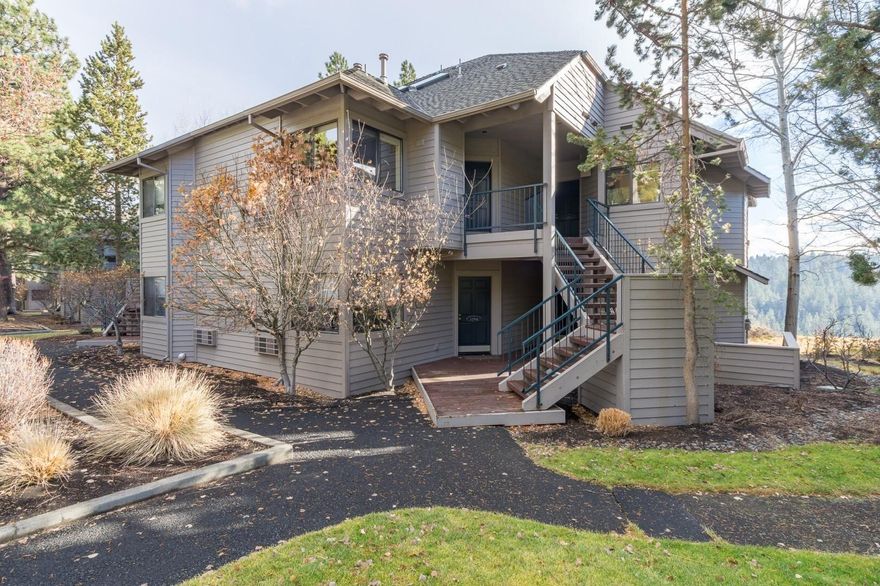 Enjoy 10 weeks annually in this updated, 3 bedroom, 3 bathroom, turn-key condo located in the middle of unlimited activities in the Bend / Central Oregon area. This is an amazing family retreat to live/play/work or offer as a vacation rental by using the onsite property management company. This comfortable and quiet unit has amazing views of the Deschutes River and the resort property while feeling private throughout the unit. Amenities include, outdoor pools, hot tubs, playground, Fireside Room and quick access to the Deschutes River trail, all within close proximity to Historic Downtown Bend, Old Mill District & on the road to Mt Bachelor Ski Resort. HOA Dues cover all utilities and maintenance of the unit, including high speed internet access, electricty, water and trash / recycle service, as well as a bedding/bath and kitchen essentials. The private storage room, off the carport, can be used to store your outdoor gear/tools, work remote gear or your personal bath/kitchen items.