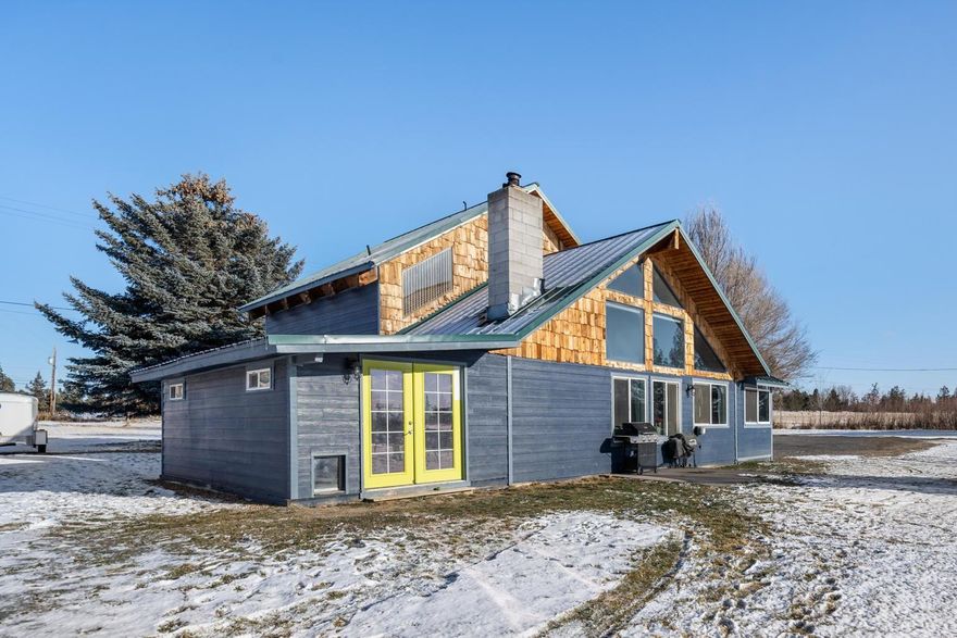 Majestic Cascade mountain views abound with this beautifully remodeled NW contemporary style home, private and peaceful within a 5 minute trip into downtown Redmond! 5+ acres of level pasture for livestock or horses w/irrigation rights. Large 25X25 shop with dedicated 220 electrical, separate barn/storage and loads of options. Warm and inviting home with soaring vaulted great room floorplan, walls of windows to take in the views & sunsets, hardwood floors, updated baths & kitchen, tongue & groove wood ceilings & split system for cooling. Master suite w/private balcony, double closet and remodeled bath w/step in tiled shower. Space not included in square footage includes large mudroom at entrance and enclosed porch area at back of home, perfect for shop, storage or pets! Chickens and goats can be included with this home. Come see all of the wonderful features of this home and property!