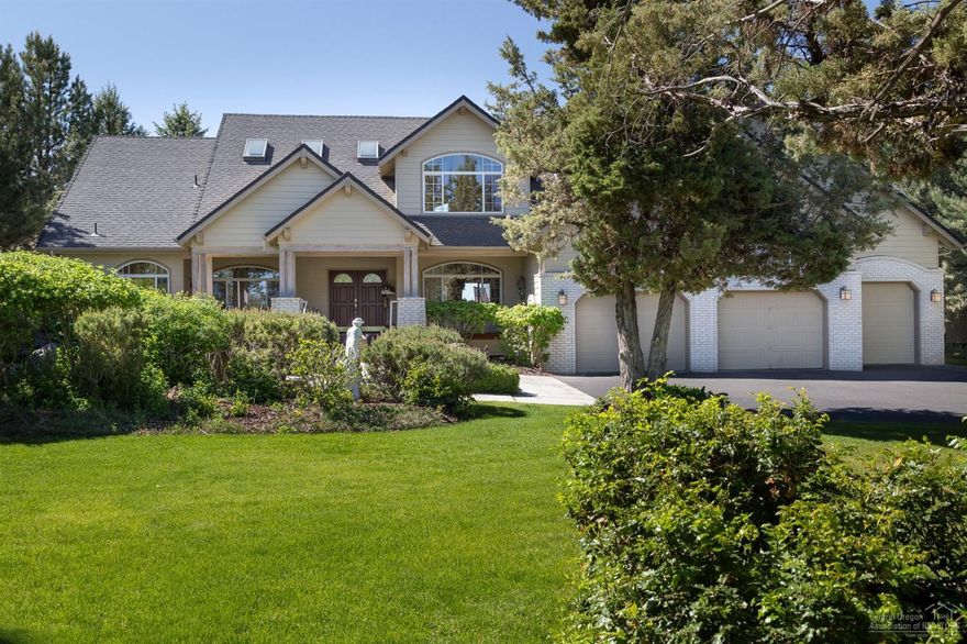 Experience the pure joy of quiet solitude in this gated Eagle Crest home. Covered front & back decking offers shaded areas with stunning views sheltered from the breeze. There is abundant natural lighting throughout the home, expansive island kitchen & great room with southern exposure facing the Resort Course 4th Fairway plus easy access to the Deschutes River Trail nearby. Giant triple garage, huge bonus room with office, private balconies & a close proximity to the resort amenities. This is bliss!