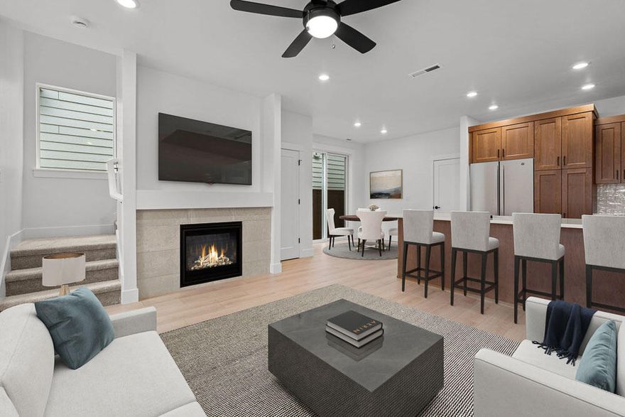 Move in and LIFE ready homesite #269 - Introducing the Parkside Right-End plan at Petrosa by award-winning builder Pahlisch Homes. Life ready involves refrigerator, washer, dryer, and blinds!!! The homes in this community are crafted with the integrity and quality that the brand is known for including many high-end features. This particular home is a end unit townhome with side yard and located near the amenities. Has an open floorplan downstairs, and a loft and all bedrooms up. Come enjoy all the excitement that Bend's east side has to offer with shopping, eateries, city parks, recreational trails, and Mt. Bachelor & Hoodoo ski resorts are close by. Come live, play, and enjoy all the resort style amenities Petrosa has to offer! *Model Home hours are Daily 11-4pm. *HomeEnergyScore #10! 
*Home is of like kind home that is virtually staged with which colors and surfaces may vary.