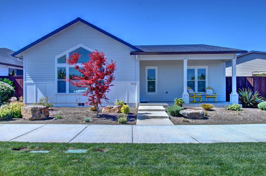 Stand-alone home in Snowy Butte Station! One-owner with custom touches.  Living room has vaulted ceilings and tiled gas fireplace.  Granite kitchen with expansive island opens to the dining room, and has a door to the landscaped, fenced side yard.  Kitchen also features glass tiled backsplash, newer appliances, and walk-in pantry.  Master suite has a spacious bath and walk-in closet.  Bonus room office with double-door entry in addition to the 2 bedrooms.  Hardwood floors throughout, utility room, 2-car attached rear entry garage, and HOA dues take care of the front landscaping!  Snowy Butte Station features a homeowners' pocket park, and is close to chocolate, wine, and all of the other charming amenities that Central Point has to offer!