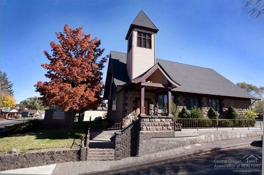 *Prior deed restrictions limiting use have been removed.* The Old Stone Church is in the Old Town Historic District in Bend. The property is designated by City as Historic. Originally known as the First Presbyterian Church it was built in 1912. Various church groups owned the property until 2006. At that point with a change to private ownership the re-invention of the Old Stone as both a church venue and event venue began.