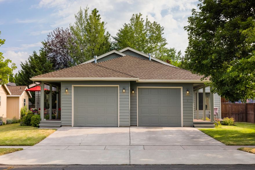 This appealing investment property has much to appreciate! The advantages of it being a single-level duplex located a short distance from St. Charles Hospital and several new restaurants, as well as convenient to The Forum shopping center, make a strong case for this property's location.

Each unit has vaulted ceilings and a gas fireplace in the great room, making it light and inviting. The exterior and nearly all interior walls have been painted within the last 5 years. The floorplans are a mirror of each other. Each unit has been upgraded as needed, including installation of new hardware and lighting fixtures and a new toilet in Unit 1; a detailed list can be provided. Each single-car garage has adequate space for storage in addition to the parking space. Landscaping was added to the property in 2017. The neighborhood is a mix of multi-family units and single residential homes. Providence Park, managed by Bend Parks and Recreation, is just 4 blocks away!