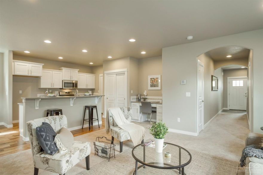 Hayden Homes' Leehaven neighborhood offering the Middleton floor plan! This home combines luxury and space in a two-story home plan. The first floor features an expansive living room and adjoining dining room, both overlooked by an open kitchen that offers ample counter space, cupboard storage and pantry space with the added convenience of a built-in desk. Quartz kitchen countertop, engineered hardwood flooring, white painted cabinets and stainless steel appliances complete this beautiful kitchen! Upstairs, the extravagant master suite boasts a luxurious dual vanity bathroom with a private water closet and shower, as well as an enormous closet. The two other sizeable bedrooms, each with generous closet space, share a large private bathroom and complete this well rounded home. Fall 2019 estimated completion. *Finishes in photos may be different.