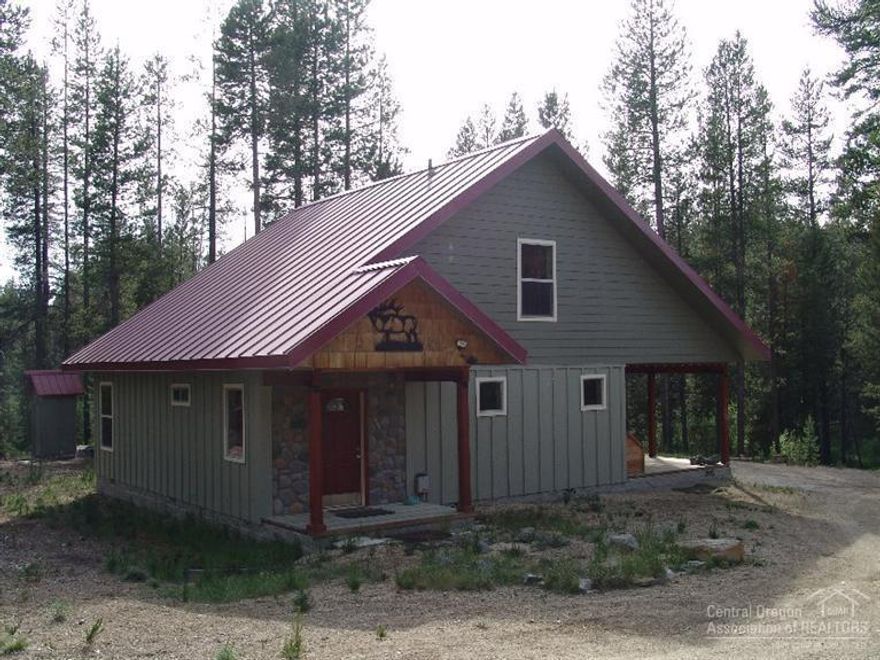 This hard to find property has a beautiful Custom Built Stick Framed home that includes 1 bed 1 Bath with finished Loft on 2nd Floor! This property has a creek right in your back yard!This home is approx 1094 sq ft, on an acre of land. Home boasts an Open Floor Plan, Large Open Kitchen, Harwood Floors, Rock Fireplace Accents, Cozy & Clean! Covered Porch Off of Side of home!very private and serene! Like to Fish? Lets Go!! Crescent Lake & Odell Lake Right up the road! Snowmobile,Fish,Hike and Bike!