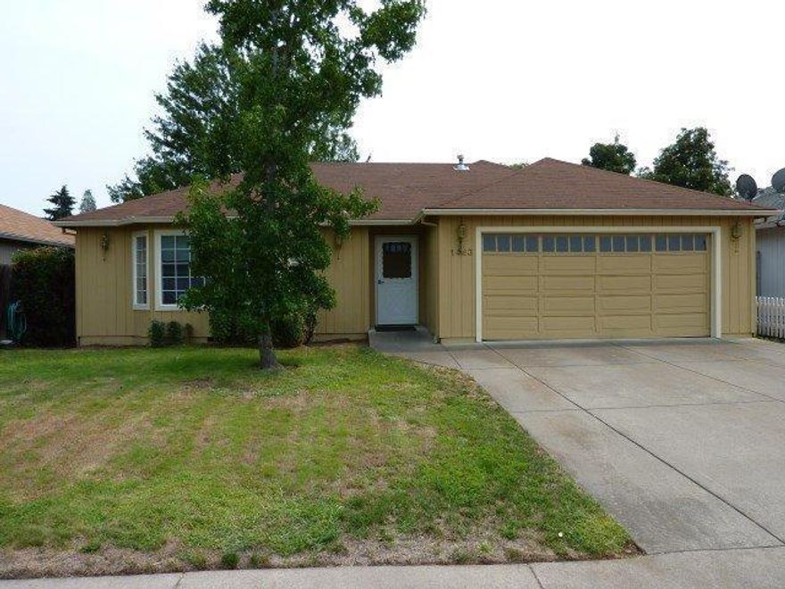 Super handy location. Three bedrooms with two full baths. Large living area with tray ceiling, extra large bay window, gas fireplace. Spacious master bedroom with walk-in closet, dual sinks, separate shower and jetted tub. 2 car attached finished garage. Fenced backyard, in-ground sprinkler system.