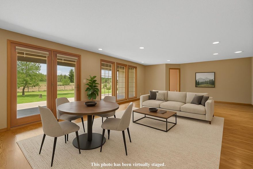 Discover the best of both worlds in this private 1.07-acre Sage Meadows retreat, adjoining the 63-acre Indian Ford Meadow Preserve protected by Deschutes Land Trust, with downtown Sisters just moments away! This immaculately maintained single-level home features 3,046 square feet, a spacious great room with hardwood floors. The two wings comprise a total of 4 bedrooms (2 are en-suite), a bonus room (or 5th bedroom), and an office/den. The kitchen has an expansive quartz countertop, a pantry cabinet, stainless steel appliances, plus a breakfast bar. Step outside to an expansive back deck overlooking the fenced backyard and meadow preserve. The paved pull-thru driveway leads to an attached 2-car garage and a handy storage shed. For added peace of mind, this property is fire-wise compliant with 5-10 feet of defensible space surrounding the home. Neighborhood amenities include snow removal, community water, and direct access to Deschutes National Forest trails!