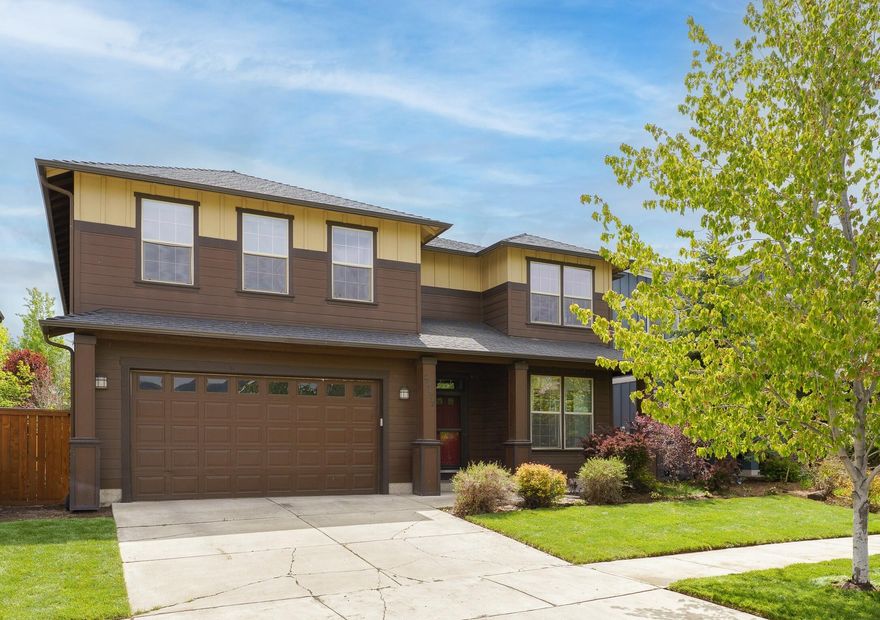 Discover 3,110 sq ft of stylish living in this thoughtfully designed home, featuring 5 oversized bedrooms, 2.5 baths, & a flexible floor plan to fit your lifestyle. Tall ceilings & an expansive great room welcome you into an open-concept main level, complete with a chef-inspired kitchen—boasting a center island, breakfast bar, pantry, and sleek stainless appliances. The downstairs flex room is perfect for a formal dining area or home office, while the upstairs bonus room adds even more possibilities for entertainment or relaxation. The spacious primary suite offers a luxurious retreat with a massive walk-in closet, dual vanities, a step-in shower, & a soaking tub. The back features a private covered patio and the yard is a clean slate, ready for your personal touch! Watch the stunning desert sunsets from the covered front porch and enjoy the fresh front lawn.  Located just minutes from schools, parks, shopping, and dining, this home has it all—comfort, convenience, and room to grow!