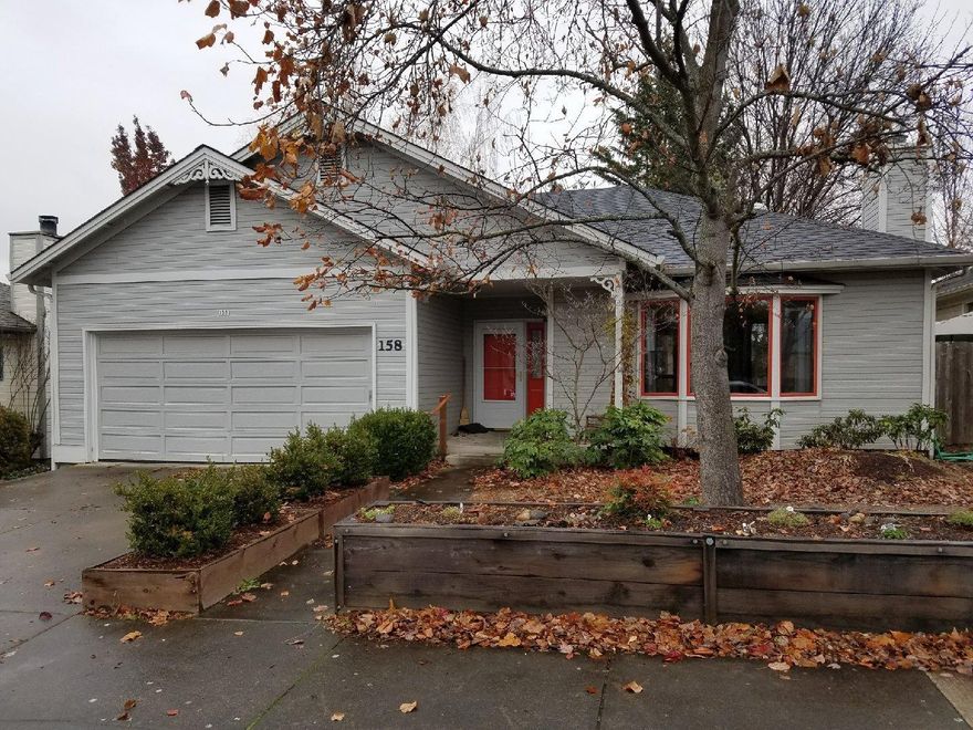 Three bedroom 2 bath single-level home in sought-after Mill Pond neighborhood. Close to Grower's Market, SOU, Walker Elementary, Middle School, Senior High School, Garfield Park, and City offices. U-shaped interior kitchen has been upgraded with granite countertops. No carpets; a mixture of wood floors throughout. Gas cooking and gas fireplace, electric heat pump with central air, and an attached 2-car garage. The deck off the dining area leads to a wonderfully secluded side and back yard. HOA fees are $300/year. Professional photos coming soon.