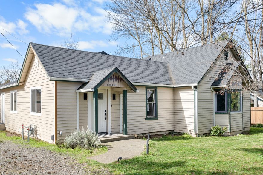 Introducing a charming beautifully upgraded and renovated 3 bed, 2 bath home nestled at the end of a tranquil cul-de-sac, offering a serene ambiance while still being close to all amenities. This cozy retreat features a light, bright kitchen with stainless steel appliances, perfect for culinary adventures. Relax in your large primary bedroom with vaulted ceilings, a private bath, and walk-in closet. Outside enjoy the spacious deck in the huge backyard with Plum & Apple trees and garden boxes, ideal for relaxation, gatherings and gardening. A handy shed provides additional storage space. There is even room to park your RV! With its peaceful setting and easy access to town amenities, this home offers a tranquil escape within reach of urban conveniences.