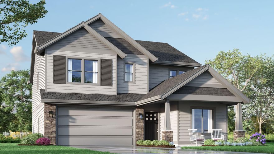 The Grant- Ideal 4 bedroom floorplan with 1 bedroom and 1 full bath on main level. Entertain in the open kitchen w/ quartz countertop island facing a beautiful warm & inviting stone surround fireplace with wood mantel. Impressive master suite offers vaulted ceilings, stylish soaking tub, and large walk in closet. Feel like getting outside? Enjoy over 6 acres of forested park with walking trails connected to a community pool. Future commercial development to come offering walkability to retail, shops and restaurants on the corner of Whitetail and Brentwood.