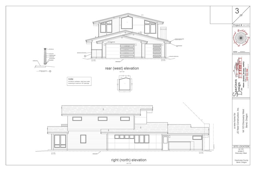 Another amazing home from JD Neel Construction Inc. This level lot in Discovery West phase 3. The covered court yard opens through the foyer and into the living room, gourmet kitchen, and dining room providing a true great room feel. Primary Bedroom on the main level features a large walk in closet. Upstairs you will find a generous sized bonus room along with 2 bedrooms and a full bath.  Over sized 2 car garage with a drive through 3rd car bay compliments the home and the Bend lifestyle perfectly. This property will be fully landscaped and fenced. Discovery West is a thoughtfully designed neighborhood, providing residents with conveniences like restaurants, shops, parks, schools and trails nearby.