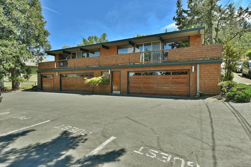 Very unique 5 unit property steps away to downtown Ashland and directly across the street from the Oregon Shakespeare Festival complex and Lithia Park. There is a single family residence and 4 rental units below all on one tax lot. First time on market in a very long time. The home is approx. 2300 sq. ft. 3 bedroom 2 bath. 2 full size garages underneath one of the garages has a workshop area plus an additional single car / storage area. Home includes handicap stair lift to living area. There are also 2 guest parking spots as well as 1 private parking space. HVAC system in the home was replaced in last 12 months. The 4 rental units had a new roof installed in last 1 1/2 years. Each of the 4 units has it own off street parking space assigned as well.