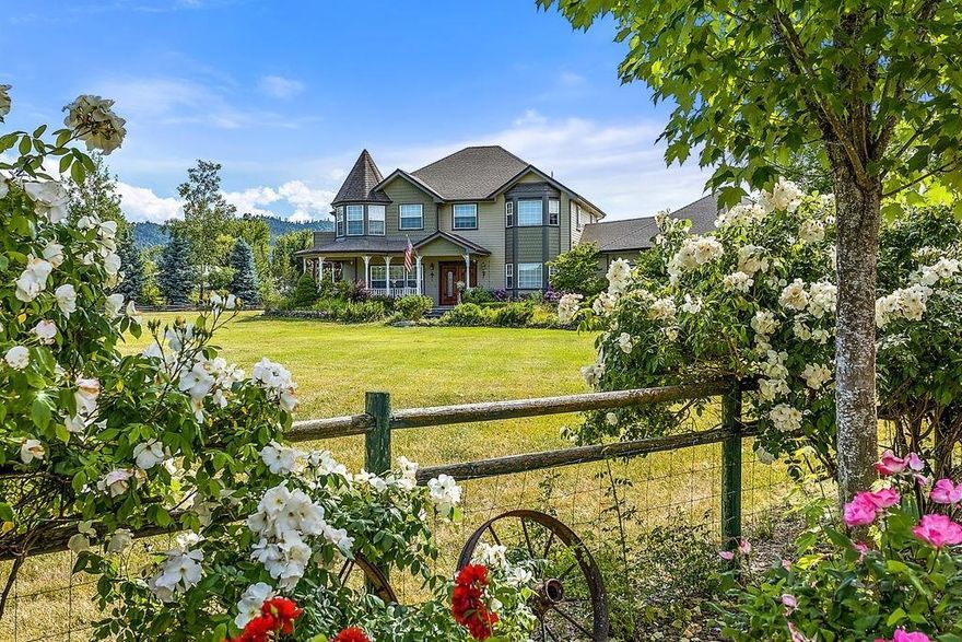 Beautiful farm on the edge of Medford, 10 minutes to Jacksonville! 7.3 acres includes 2 homes, large commercial shop, detached garage with loft, RV hookups, pool, irrigation rights, fully fenced, pasture land, small orchard, 2 large garden areas, and 4 gated entries! The 3000+ main home is a Victorian style home with a gourmet kitchen that includes Wolfe appliances, large island and 2 butlers pantries. Downstairs find a formal dining room, formal living room and family room. Upstairs find the large master with 2 walk-in closets, jetted tub as well as 2 additional bedrooms. The 3 bed/2 bath ADU has been updated and currently used as a rental for travelling nurses. This is a must tour property!