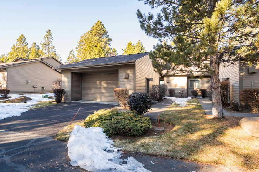 This is the perfect Lock-N-Go Home, whether it's a Primary Residence, 2nd Home or Vacation Rental, HOA covers Roof, Siding, Snow Removal, Insurance, Trash, Sewer, and Water. Town home is in desirable Elkai Woods at Widgi Creek. Located on the 17th fairway at Widgi Creek Golf Course. 2 Primary suite bedrooms and a loft with full bath and closet. One primary suite has a separate front and rear entry for a lock-off rental option. Upgraded large open kitchen, granite counters, travertine and glass back splash, wood-like tile floors, and wood cabinetry. Wood stove. Large entertainment deck with a view of the 17th fairway. Perfect for year-round living, vacation home or rental income property. Surrounded by the Deschutes National Forest, near the Deschutes River. 14 miles to skiing at Mt. Bachelor and 5 miles to town.