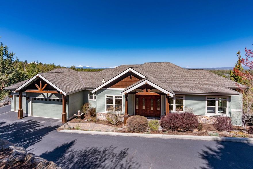 Entertainers dream with breathtaking views of the cascade mountain range from Bachelor to Hood and beyond! Home is being sold fully furnished offering you an incredible turn-key opportunity! As you step through the double door entry foyer, this large open great room floor plan will delight in every way. Large and bright chef's island kitchen with Dacor range, Miele steam oven and a built in Miele espresso machine. Main level den and a large master suite with a Finlandia sauna, Italian marble walk in shower, and a jetted tub. Lower level includes a junior master suite and guest room with private bath, billiard room complete with a 7 ft cherry wood pool table included, gorgeous theater room with 138'' screen, projector, and tiered seating for 8, exercise room, wet bar , upper and lower level decks, heated driveway and the list goes on! Don't miss this opportunity to own this custom built home on Awbrey Butte!